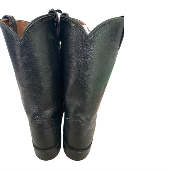 Justin Black Full Quill Ostrich Roper Boots Size 7.5B - Picture 5 of 6